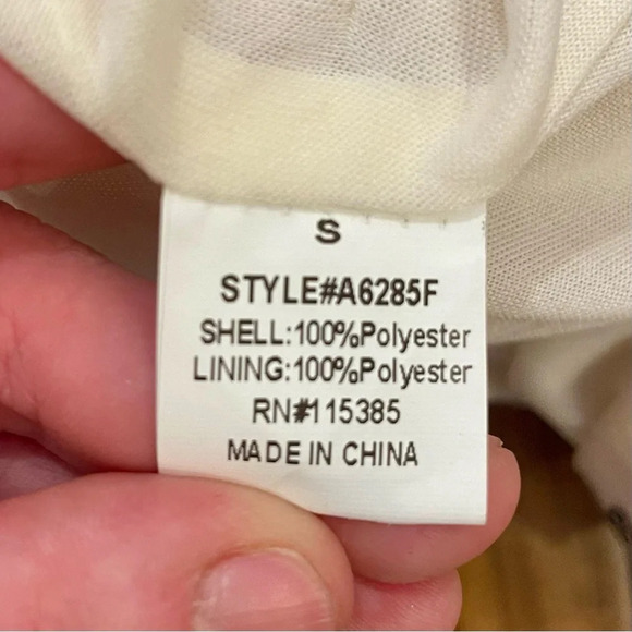 Francesca’s Collections Sequence Silver & Cream Dress Mid Length Sleeve Size S - Picture 10 of 13